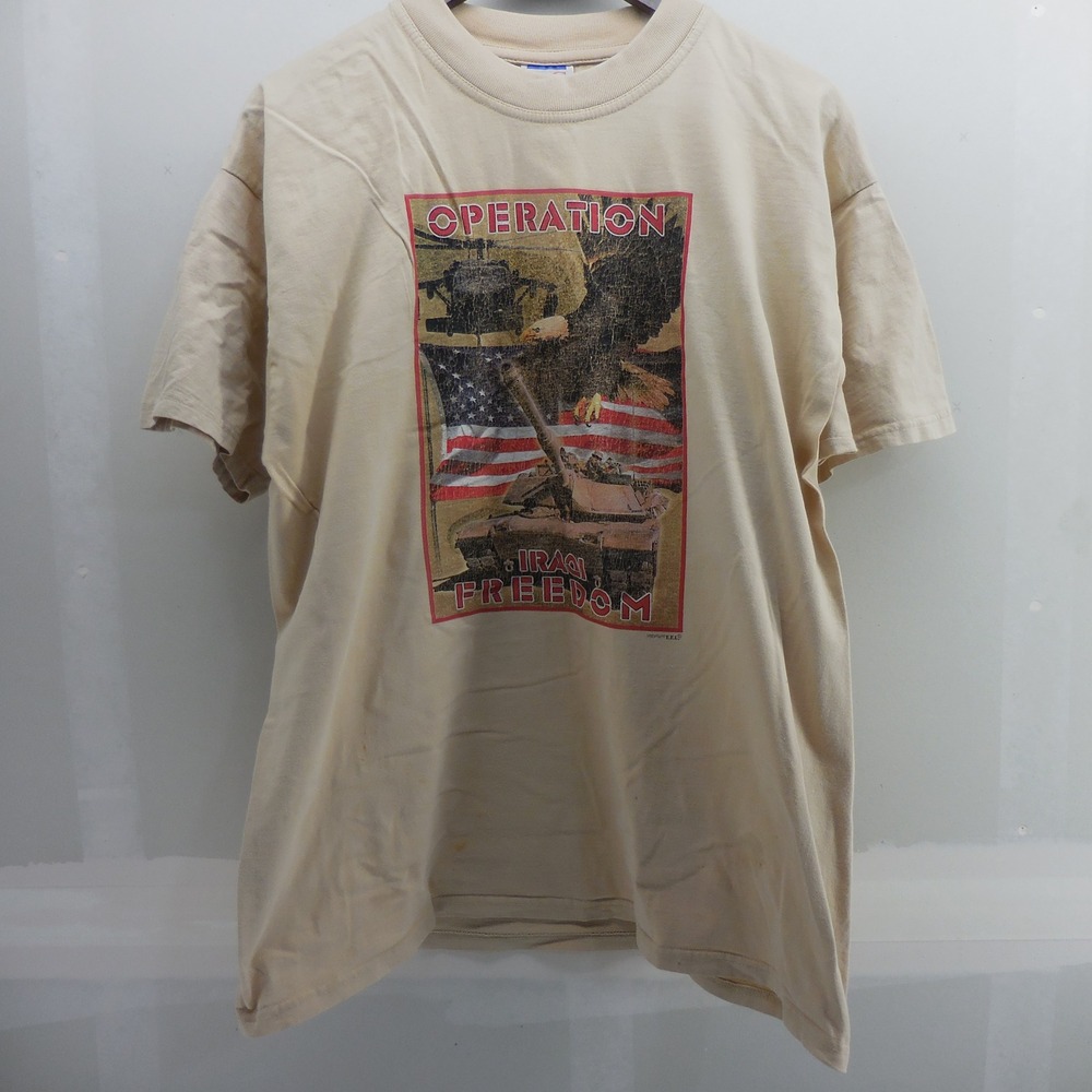 B&C‎ European Style Operation Iraqi Freedom Graphic T-Shirt Tan XL Military Tank